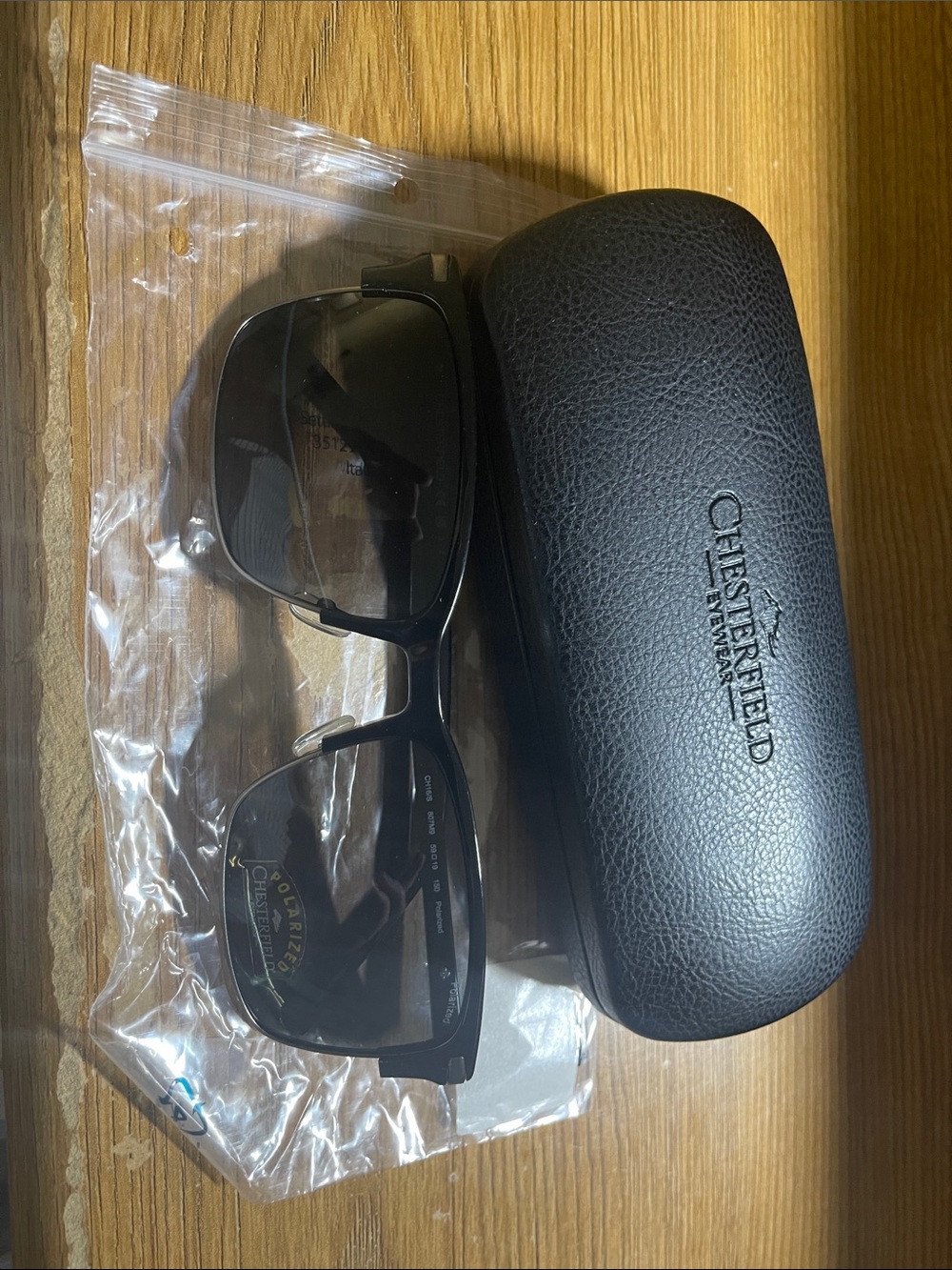 Chesterfield Black Square Sunglasses with Hard Case